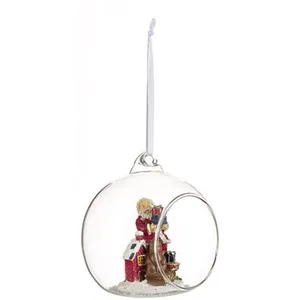Comparateur de prix : Atmosphera Fééric Lights and Christmas - Boule de Noël en Verre Ouverte 9cm Transparent