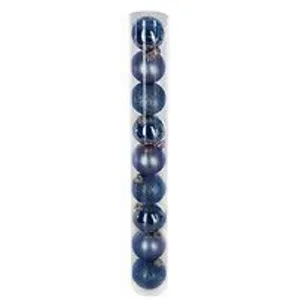 Comparateur de prix : Déco de sapin Lot de 9 Boules de Noël D 6 cm - Bleu nuit - Feeric Christmas