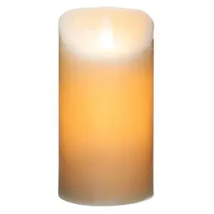 Atmosphera bougie pilier led rustique 10x20cm blanc cassé - 148104A pas cher
