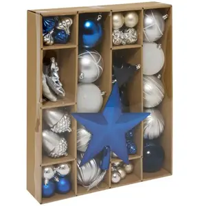 Comparateur de prix : Ensemble de boules et décorations de Noël, 60 pièces