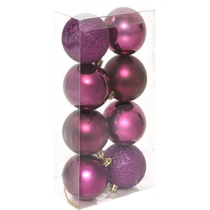 Comparateur de prix : Déco de sapin Lot de 8 Boules de Noël D 7 cm - Violet