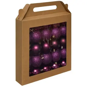 Comparateur de prix : Déco de sapin Lot de 25 Boules de Noël D 6 cm - Violet