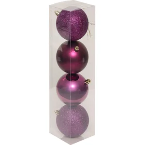 Comparateur de prix : Déco de sapin Lot de 4 Boules de Noël D 8 cm - Violet