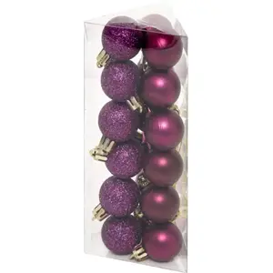 Déco de sapin Lot de 18 Boules de Noël D 3 cm - Violet