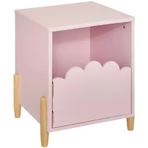 Atmosphera - Table de Chevet Enfant Douceur Rose 35,5x40cm pas cher