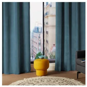 Rideau Lilou bleu 140x260cm Atmosphera Créateur D'intérieur pas cher