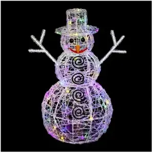 FEERIC LIGHT & CHRISTMAS Déco lumineuse Bonhomme de neige en 3D 100 LED Multicolore H 60 cmVendu pardarty