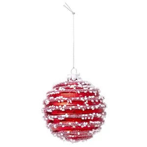 Comparateur de prix : Pp No Name Boule de Noël en Verre Perles 9cm Rouge
