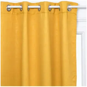 Comparateur de prix : ATMOSPHERA - Rideau occultant motif feuille embossé - 260x140 cm - Jaune ocre
