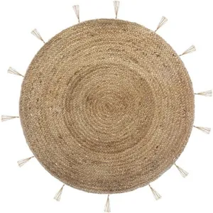 Comparateur de prix : Atmosphera - Tapis à franges rond en jute Cosy - Diam. 80 cm - Beige - Cosy