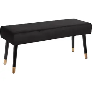 Comparateur de prix : Banc velours Salome noir 100x35cm - Atmosphera créateur d'intérieur