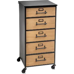 Comparateur de prix : Atmosphera Chiffonnier Design En Métal Baris - L. 42 X H. 87 Cm - Noir