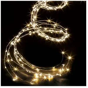 Comparateur de prix : Feeric Christmas Guirlande lumineuse Extérieur Cascade 200 MicroLED Blanc chaud 8 jeux de lumière