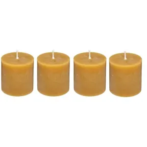 Comparateur de prix : Lot de 4 bougies rustiques jaune 60g Atmosphera Créateur D'intérieur