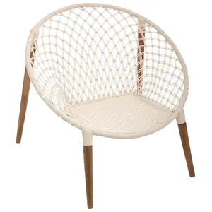 Comparateur de prix : Atmosphera - Fauteuil Raina tressé Blanc - Coton & Teck