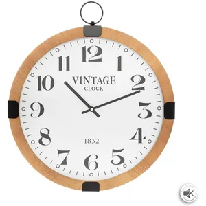 Comparateur de prix : ATMOSPHERA Créateur d'intérieur - Horloge Murale Silencieuse Gousset 38cm Naturel