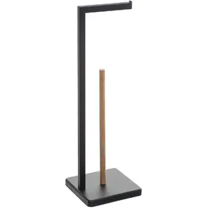 5 five simply smart Dérouleur/stockeur de papier toilette en métal et bambou, 20x20x64,5cm pas cher