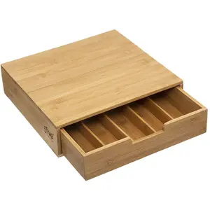 Comparateur de prix : 5 five simply smart Boite à capsules pour café avec tiroir de rangement en bambou - Beige