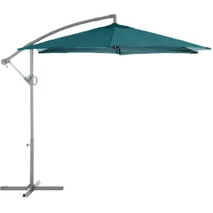 Comparateur de prix : HESPERIDE Parasol rond décentré Janeiro 3 m bleu canard Hespéride - Bleu canard