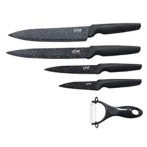 Comparateur de prix : Paris Prix FIVE Simply Smart - Coffret 5 Pièces Inox Couteaux 37cm Noir
