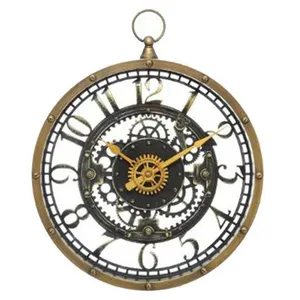 Comparateur de prix : Atmosphera Pendule murale avec mécanisme apparent et forme gousset D 27 cm