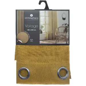 Comparateur de prix : Voilage jaune moutarde 140x240cm - Atmosphera créateur d'intérieur