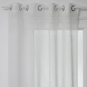 Voilage - ATMOSPHERA - Blanc - 140 x 240 cm - Polyester - 8 oeillets pas cher