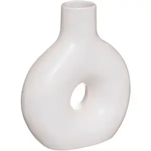 Comparateur de prix : Vase - Atmosphera - Circle - Céramique - D 17 cm - H 21 cm - Blanc