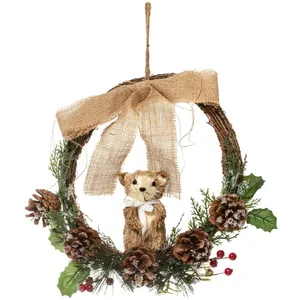 FÉÉRIC LIGHTS AND CHRISTMAS Couronne de Noël en Bois décoré avec animal D 30 cm pas cher