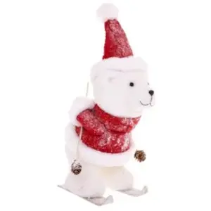 Feeric Light & Christmas Déco de Noël Figurine à Ski blanc & rouge H 37 cmVendu parcarrefour
