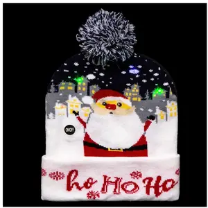 FEERIC LIGHTS & CHRISTMAS Bonnet de Noël lumineux 5 LED - taille standard pour adulte