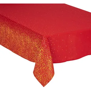 FEERIC LIGHTS & CHRISTMAS Nappe en coton et polyester Rouge Imprimé Léopard Argenté 140 x 240 cm pas cher