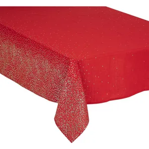 FEERIC LIGHTS & CHRISTMAS Nappe en coton et polyester Rouge Imprimé Léopard Argenté 140 x 240 cm pas cher