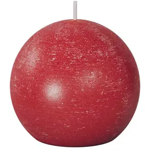 Atmosphera AC-DECO Comptoir des bougies - Bougie boule Rustic - Diam. 10 cm - Rouge pas cher
