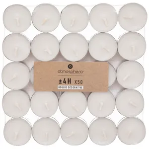 Atmosphera Créateur D'intérieur - Lot de 50 bougies blanches