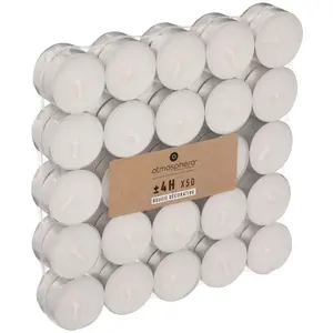 Comparateur de prix : Atmosphera Créateur D'intérieur - Lot de 50 bougies Many blanc 11g