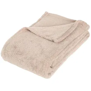 Comparateur de prix : Plaid Kiesa microfibre beige 125x150cm - Atmosphera créateur d'intérieur