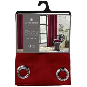 Rideau occultant rouge 140x260cm - Atmosphera créateur d'intérieur pas cher