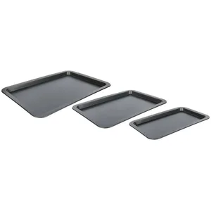 FIVE Lot de 3 plaques de cuisson - Revêtement anti-adhésif - Coloris GRIS pas cher