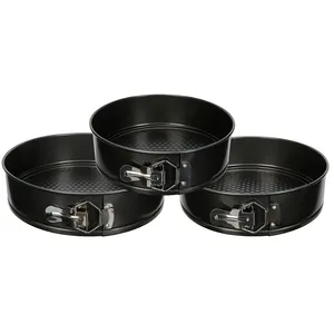 JJA - 3 Moules ronds démontables en alu - Diam. 26/24/22 cm - Noir - Cook pas cher
