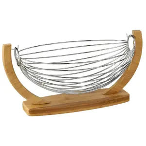 Comparateur de prix : Secret De Gourmet - Corbeille balançoire métal 36x21cm bambou - 5five