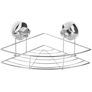 INSTANT D'O Etagère d\'angle à ventouse - L 22 x l 22 x H 11,5 cm - Acier chromé