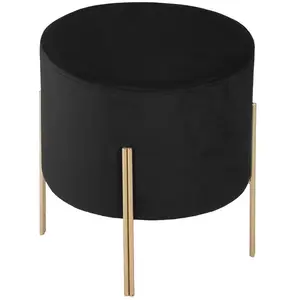 Comparateur de prix : Atmosphera - Tabouret design velours Art Deco Living - Noir - Living