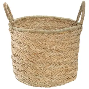 Comparateur de prix : Atmosphera Panier en seagrass - Ø 37 x H. 27 cm - Beige