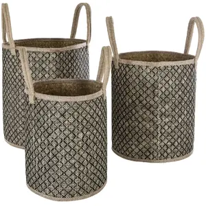 Comparateur de prix : Paniers en osier - Atmosphera - Set de 3 - Tailles différentes - Beige