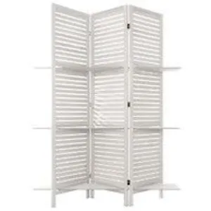 Comparateur de prix : Paravent étagères - ATMOSPHERA - Blanc - Bois de Paulownia - Bois MDF - 3 étagères
