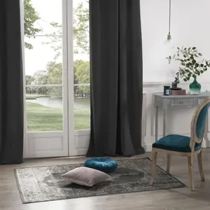 Atmosphera Créateur D'intérieur - Rideau occultant effet velours à oeillet pas cher