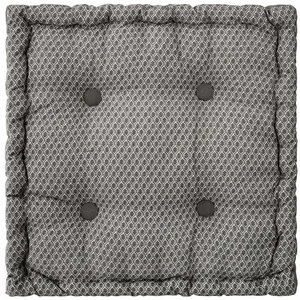 Comparateur de prix : ATMOSPHERA - Coussin de sol carré en coton à motif - modèle Otto - 38 x 38 - Gris