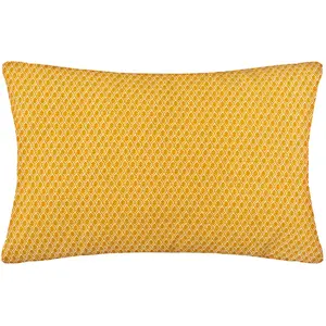 Comparateur de prix : ATMOSPHERA - Coussin rectangulaire en coton à motif Otto - 30 x 50 - Ocre - Otto