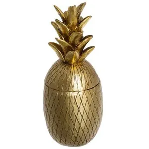 Atmosphera Créateur D'intérieur - Boîte ananas Living doré H9,5cm pas cher